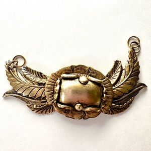 GOLD 2D Moveable Wings Large Statement Necklace Charm
